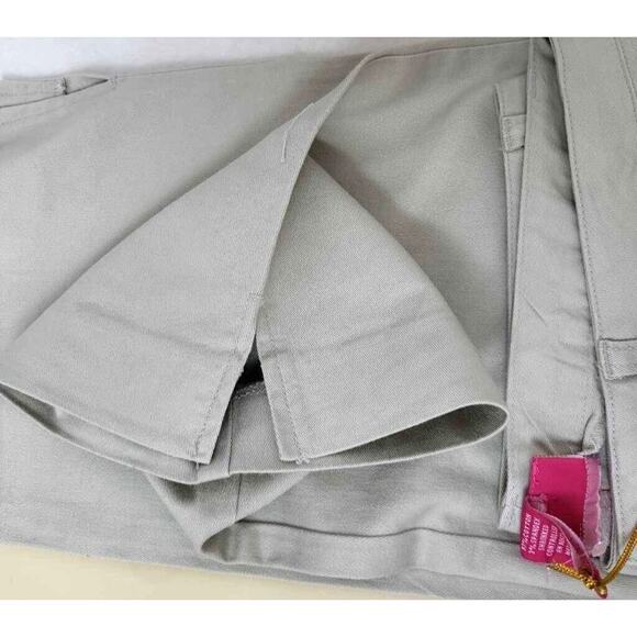 Lady Vesi Capri Pants Minimalist Women 8 High Rise Flat Front Stretch Beige - Picture 7 of 8